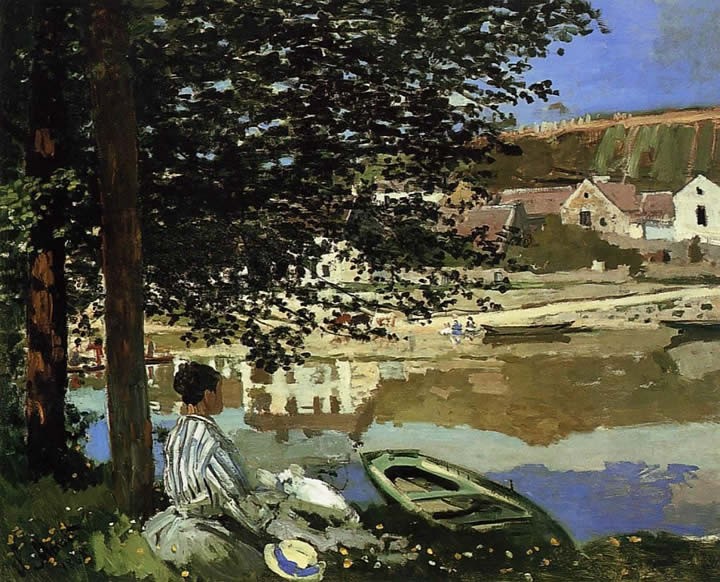 Claude Monet River Scene at Bennecourt